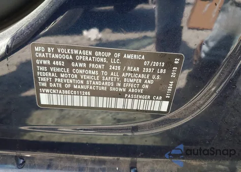 2014 Volkswagen Passat 2.0L Tdi Sel Premium from USA, damaged, VIN 1VWCN7A38EC011265